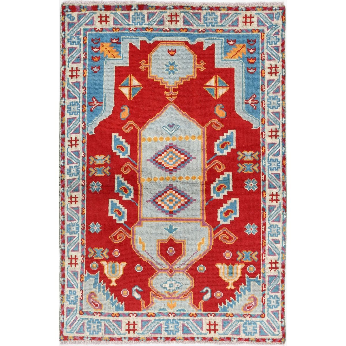 Revival 3x5 Handmade Double Knotted Washable Wool Rug - Colorful