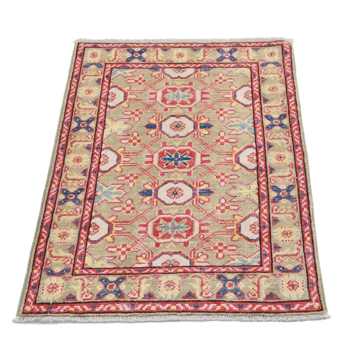 Revival 2x3 Handmade Double Knotted Washable Wool Rug - Colorful