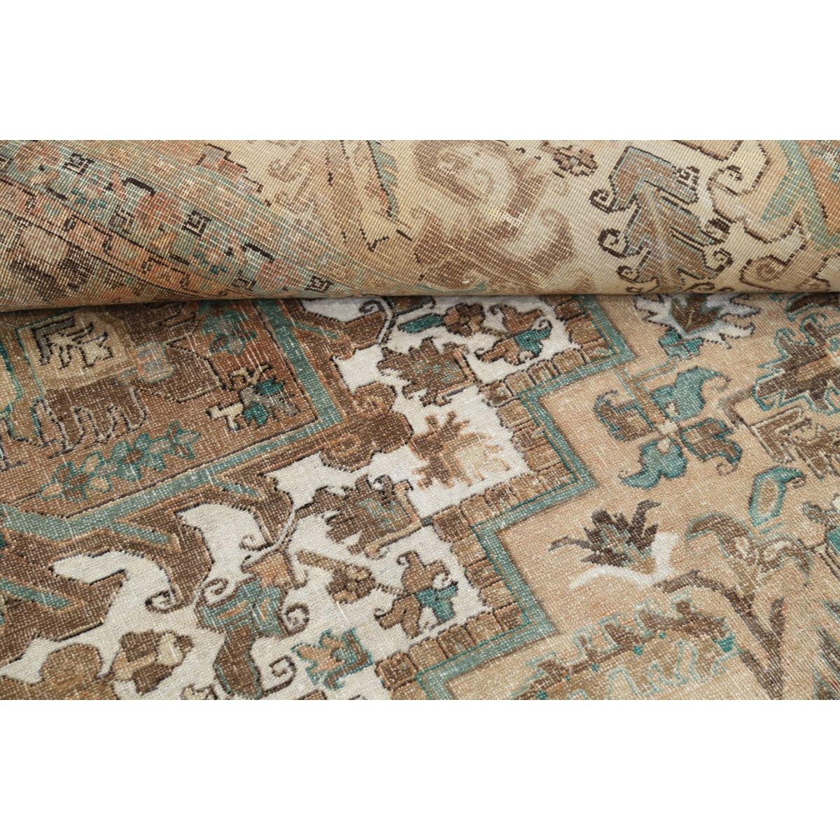 Vintage 13x19 Handmade Double Knotted Washable Wool Rug - Soft Hues
