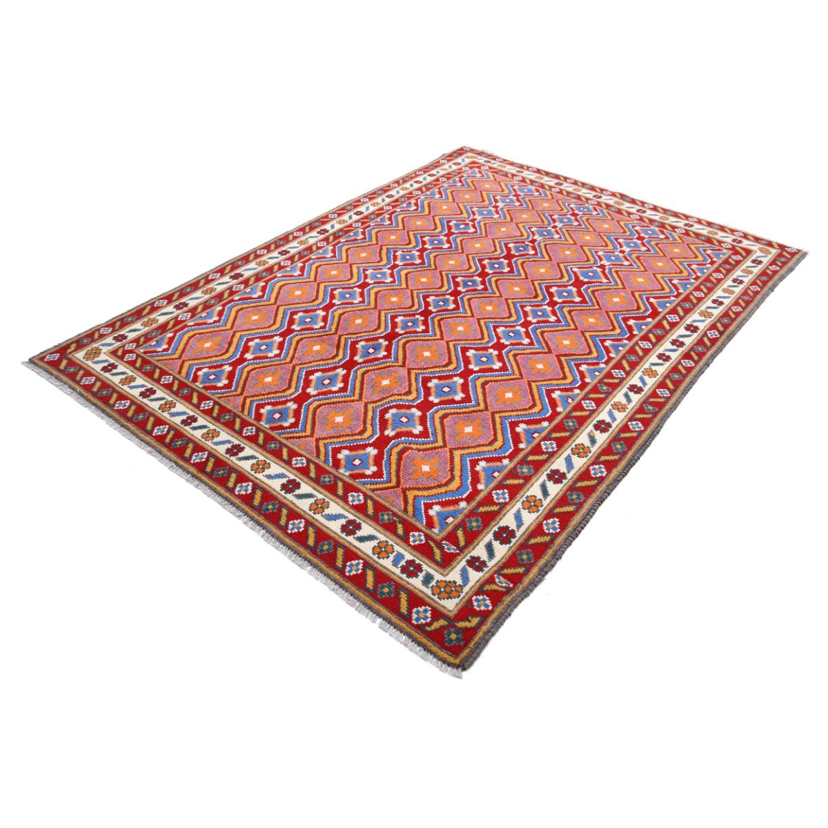 Revival 6x8 Handmade Double Knotted Washable Wool Rug - Colorful