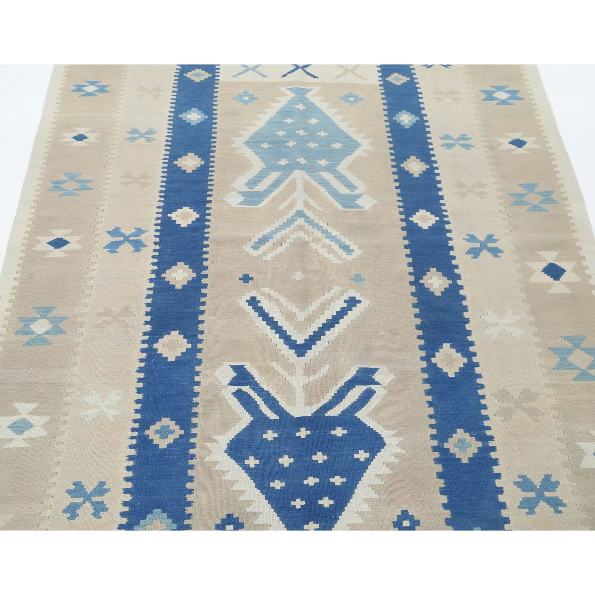 Kafkaas 5x7 Hand Woven Washable Wool Rug - Soft Hues
