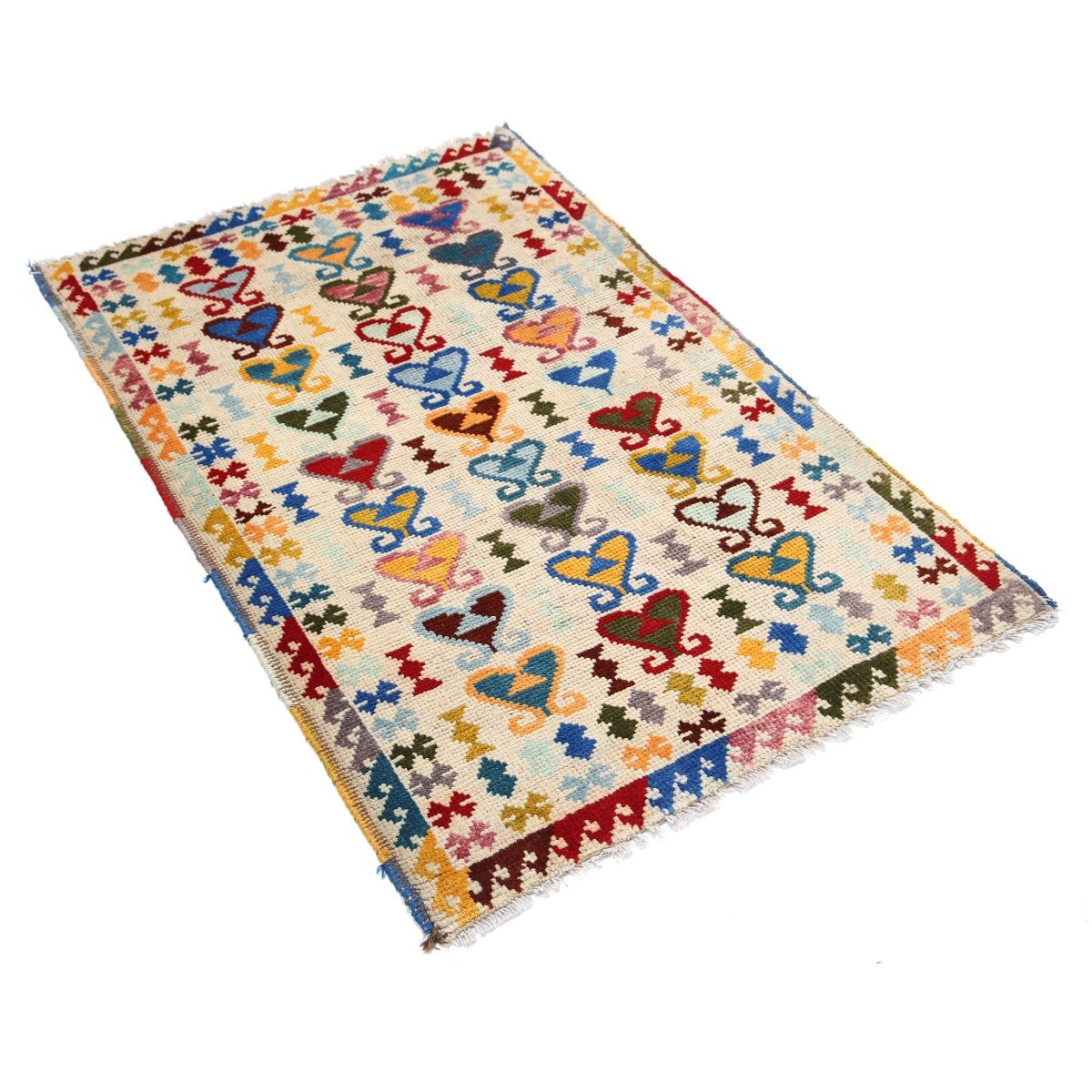 Revival 3x4 Handmade Double Knotted Washable Wool Rug - Colorful