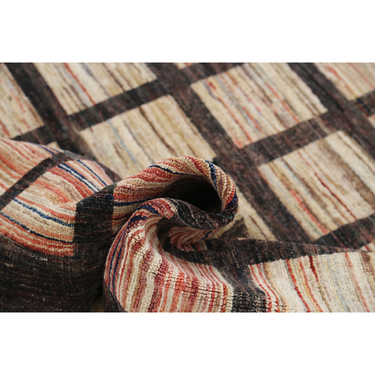 Modcar 8x11 Handmade Double Knotted Washable Wool Rug - Colorful