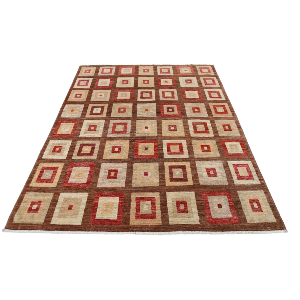 Modcar 5x7 Handmade Double Knotted Washable Wool Rug - Colorful