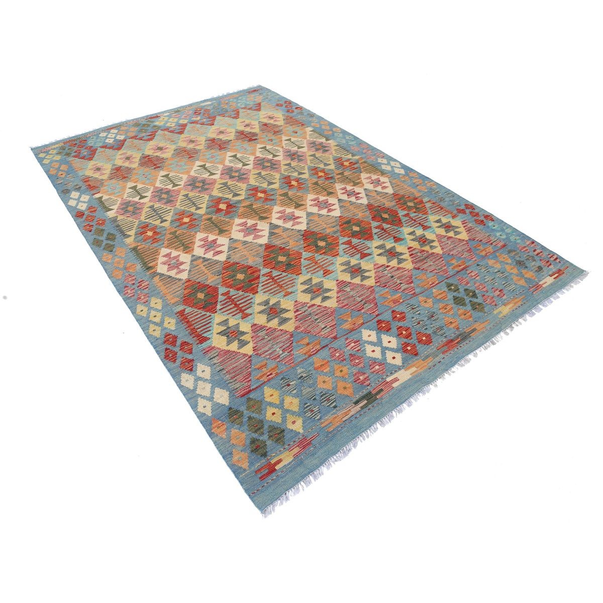 Maimana 5x8 Hand Woven Washable Wool Rug - Colorful