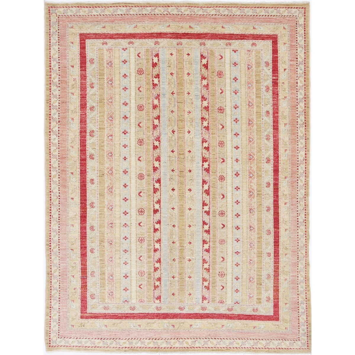 Shaal 5x7 Handmade Double Knotted Washable Wool Rug - Colorful