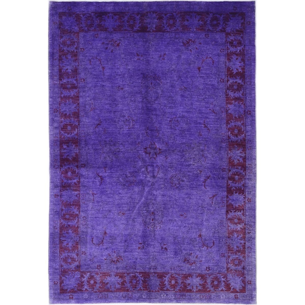 Overdye 5x8 Handmade Double Knotted Washable Wool Rug - Monochormatic