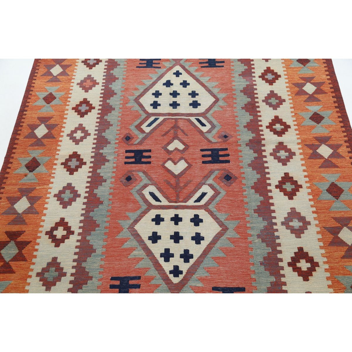 Kafkaas 5x7 Hand Woven Washable Wool Rug - Colorful
