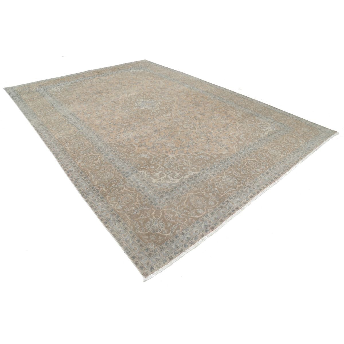 Vintage 10x14 Handmade Double Knotted Washable Wool Rug - Soft Hues