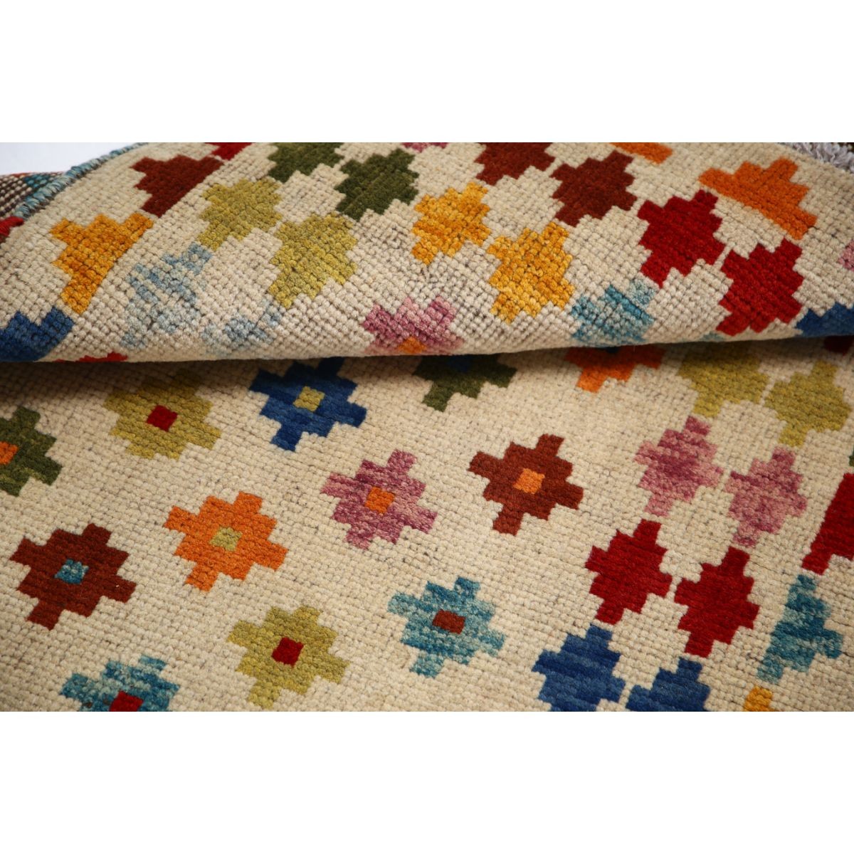 Revival 3x4 Handmade Double Knotted Washable Wool Rug - Colorful