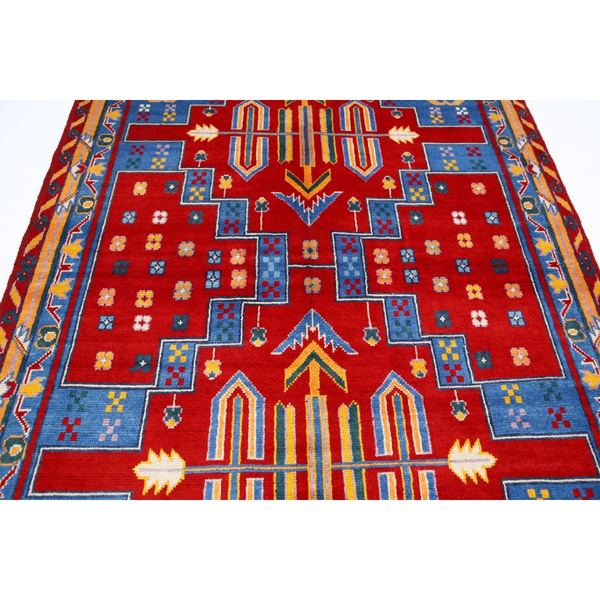 Revival 6x8 Handmade Double Knotted Washable Wool Rug - Colorful