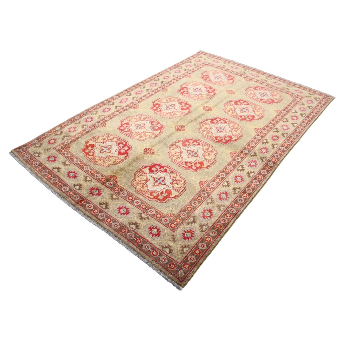 Revival 5x7 Handmade Double Knotted Washable Wool Rug - Colorful