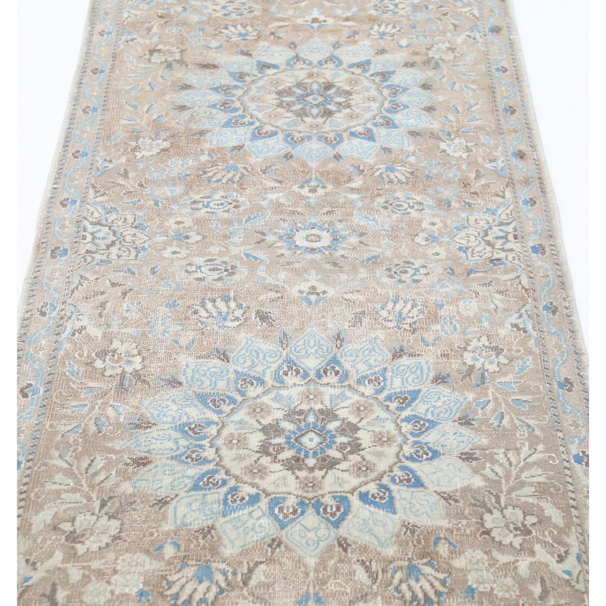 Vintage 3x12 Handmade Double Knotted Washable Wool Runner - Soft Hues