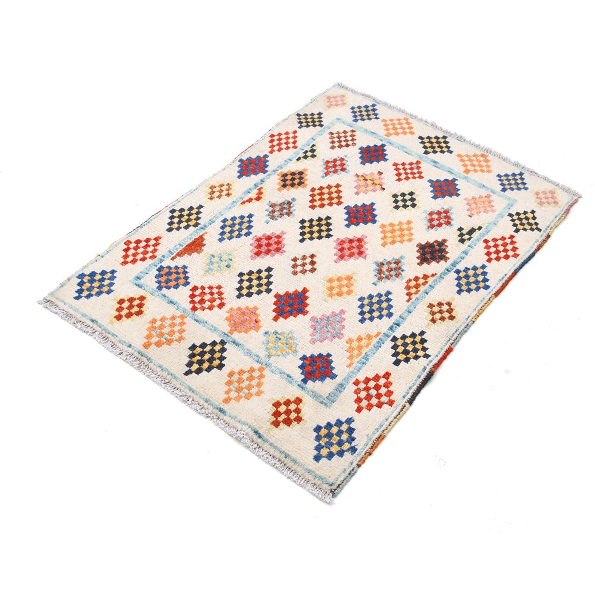 Revival 3x4 Handmade Double Knotted Washable Wool Rug - Colorful