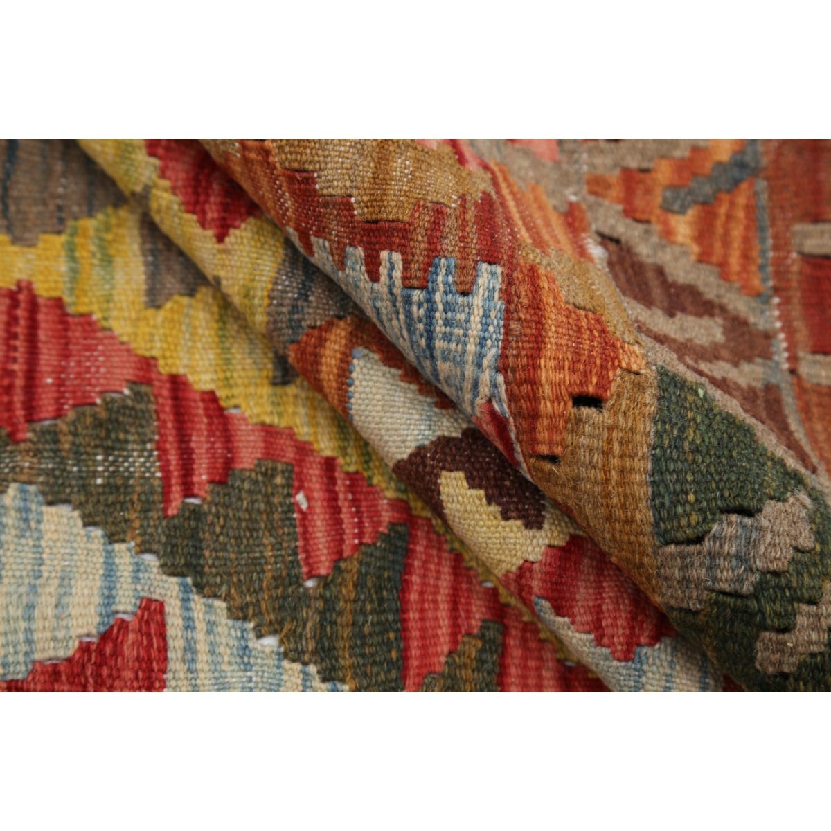 Maimana 5x6 Hand Woven Washable Wool Rug - Colorful