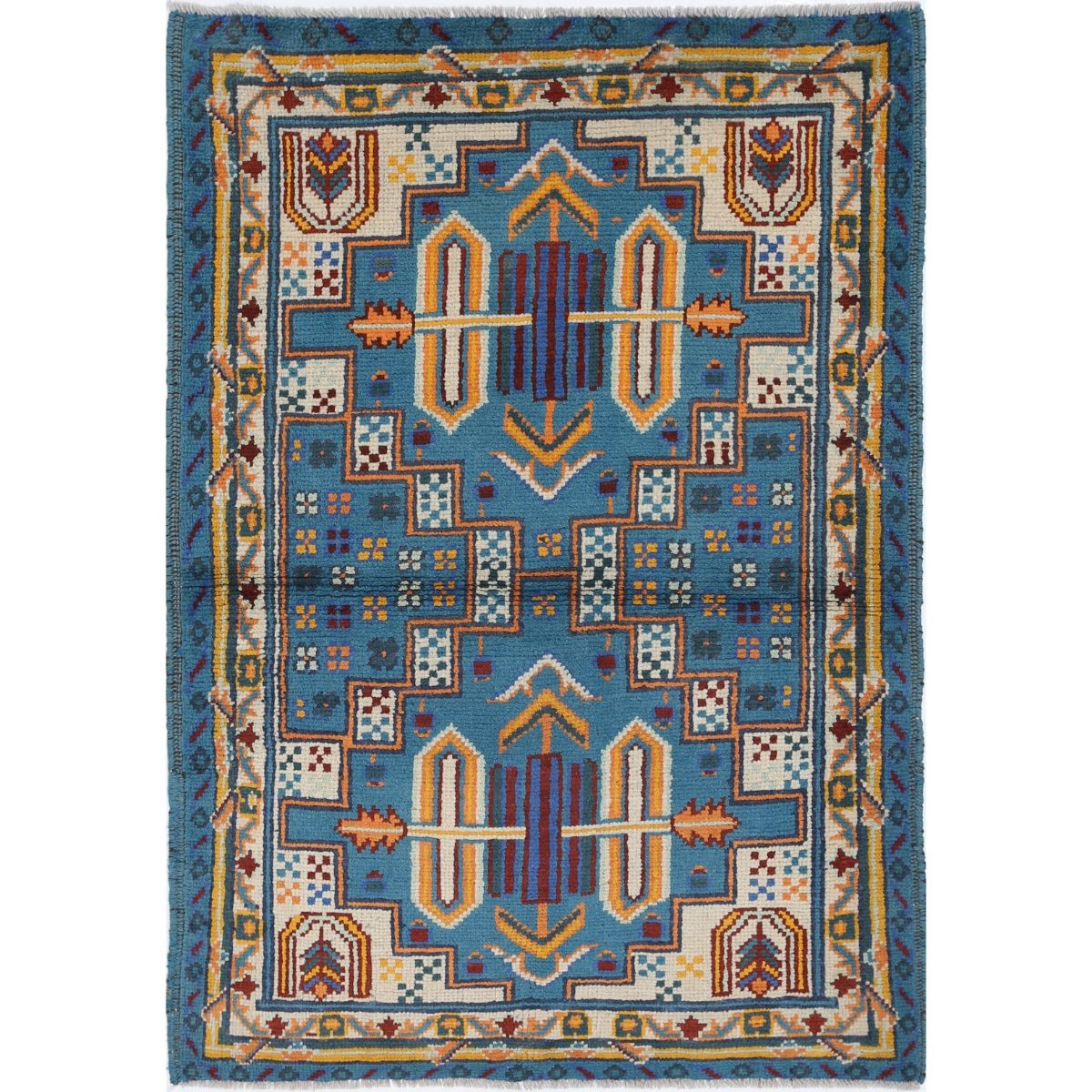 Revival 3x5 Handmade Double Knotted Washable Wool Rug - Colorful
