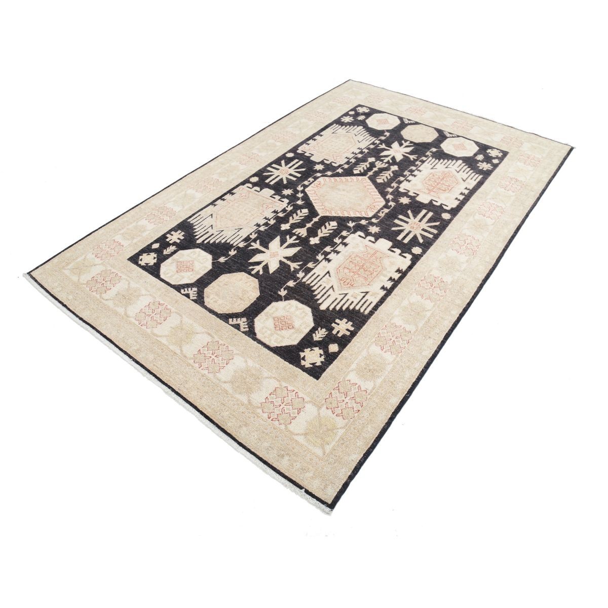 Ziegler 5x8 Handmade Double Knotted Washable Wool Rug - Colorful
