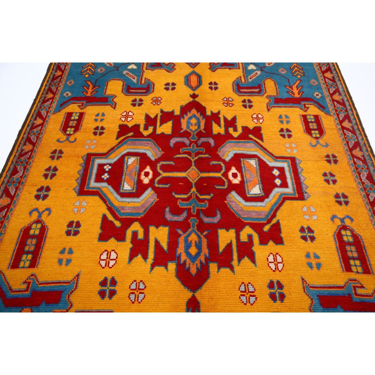 Revival 6x8 Handmade Double Knotted Washable Wool Rug - Colorful