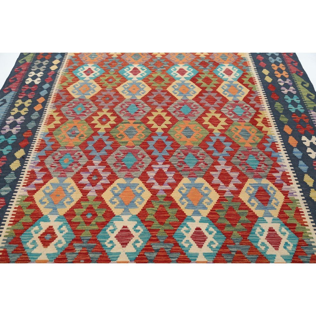 Maimana 7x10 Hand Woven Washable Wool Rug - Colorful