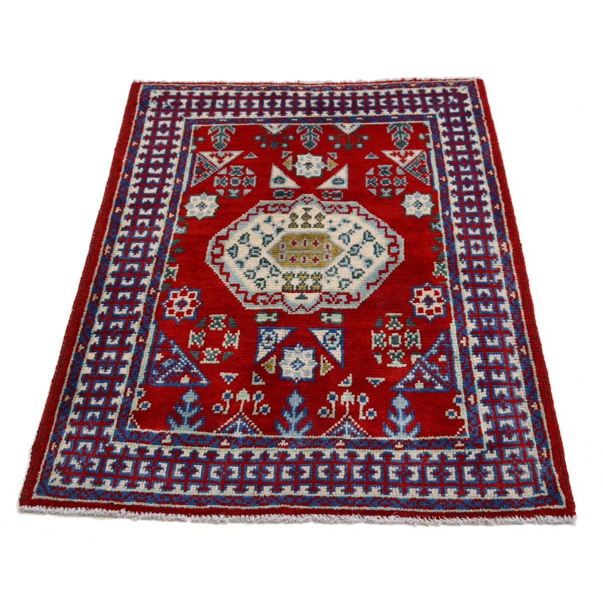 Revival 3x4 Handmade Double Knotted Washable Wool Rug - Colorful