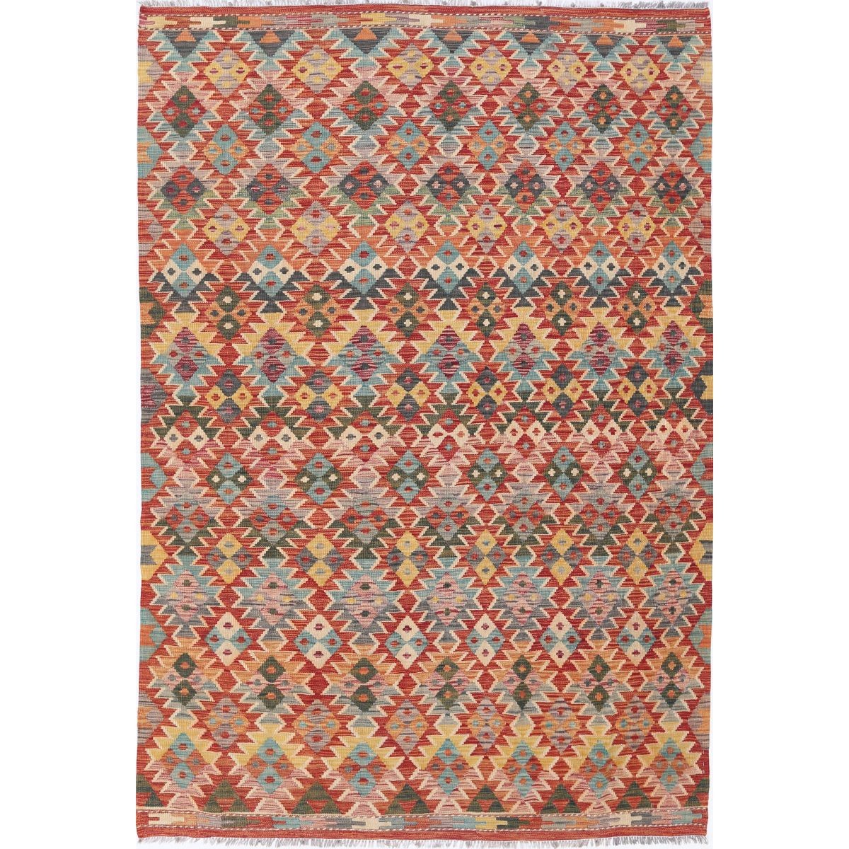 Maimana 6x8 Hand Woven Washable Wool Rug - Colorful