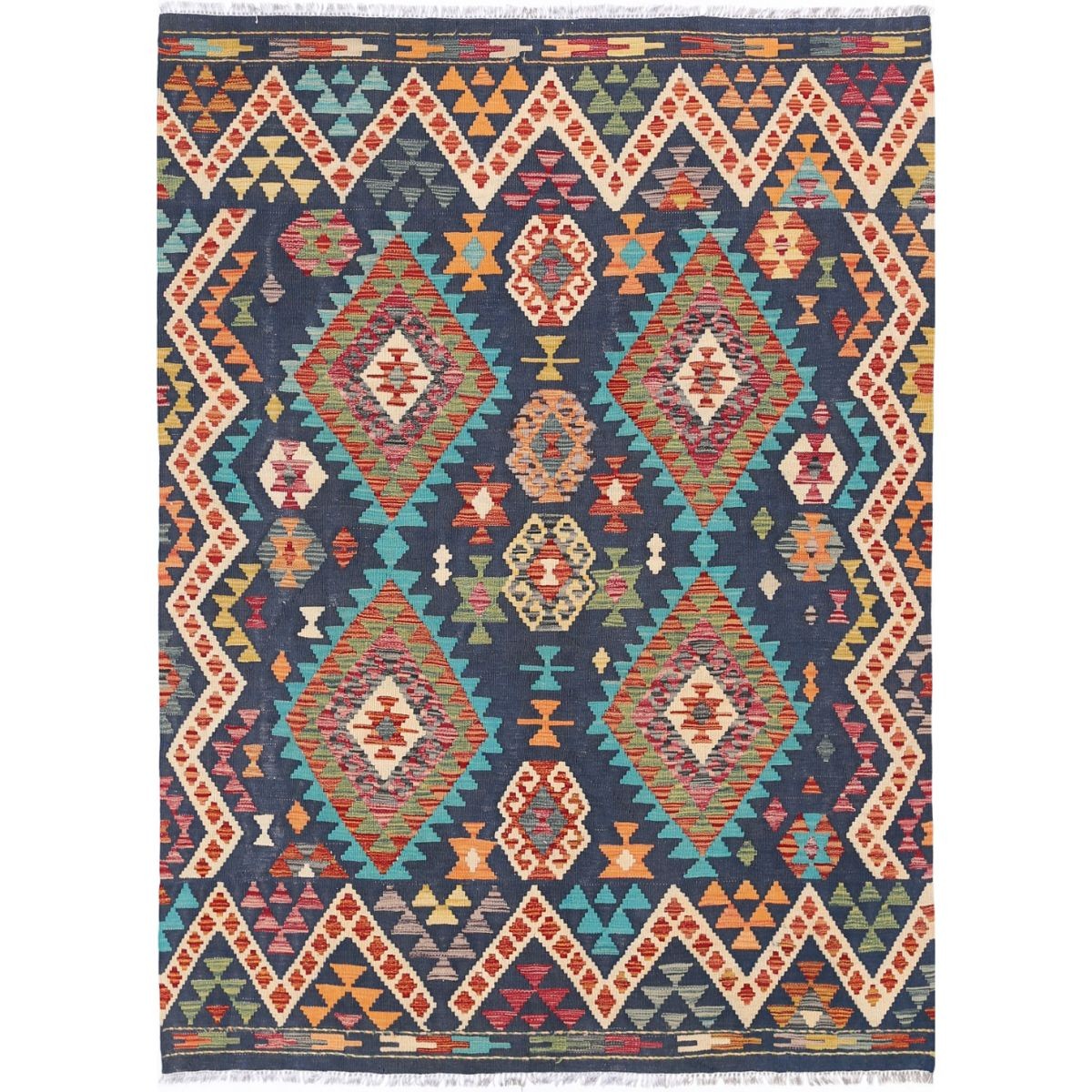 Maimana 5x7 Hand Woven Washable Wool Rug - Colorful