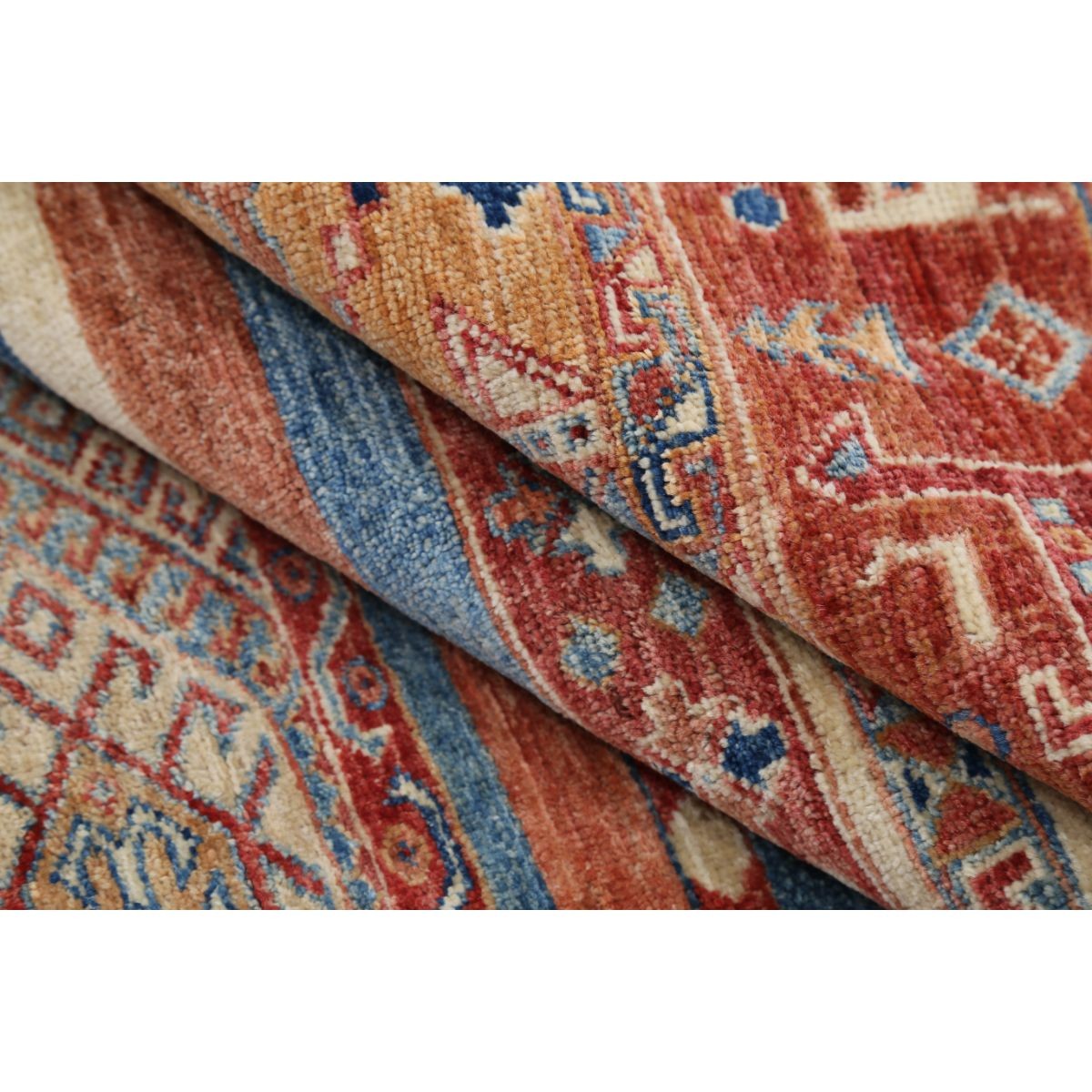 Khurjeen 6x8 Handmade Double Knotted Washable Wool Rug - Colorful