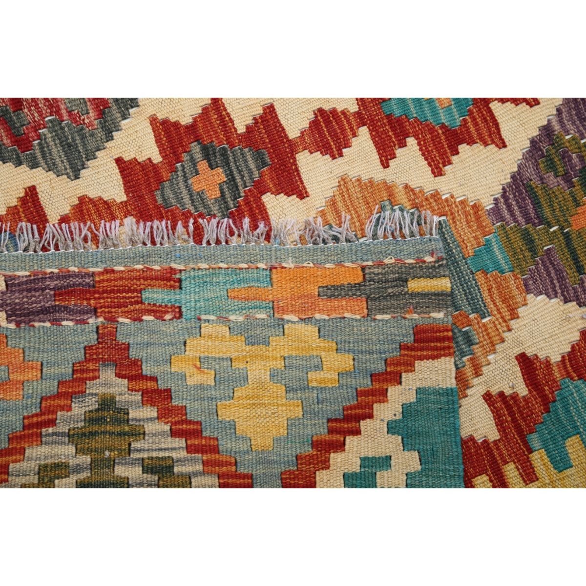 Maimana 7x10 Hand Woven Washable Wool Rug - Colorful