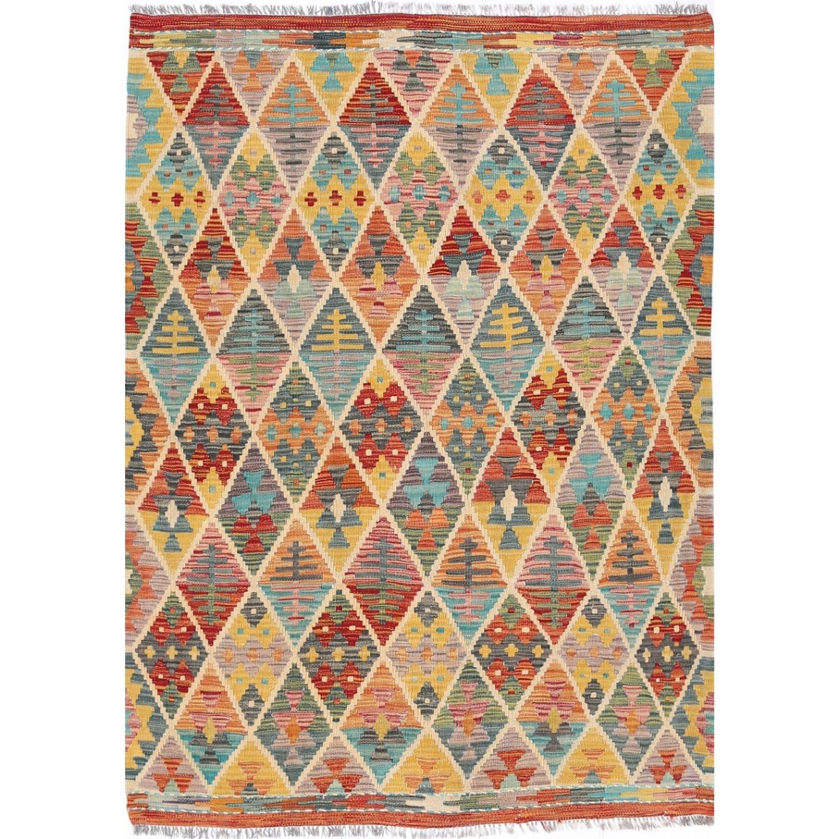 Maimana 4x6 Hand Woven Washable Wool Rug - Colorful
