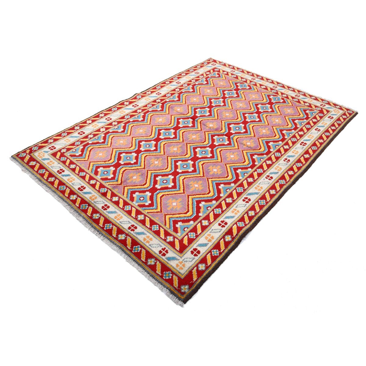 Revival 5x7 Handmade Double Knotted Washable Wool Rug - Colorful