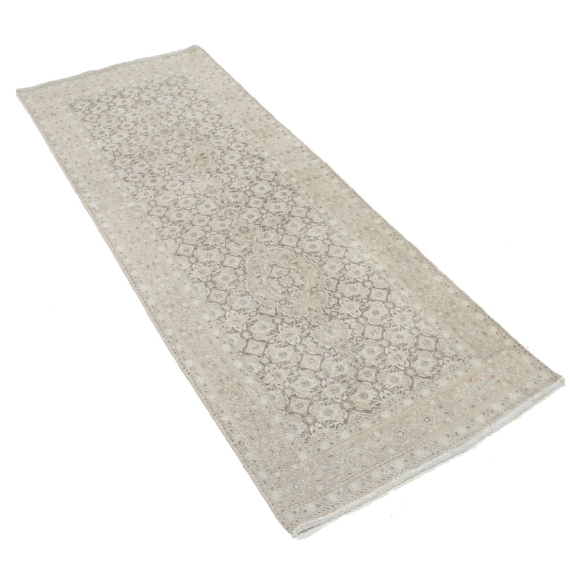 Vintage 2x7 Handmade Double Knotted Washable Wool Runner - Soft Hues