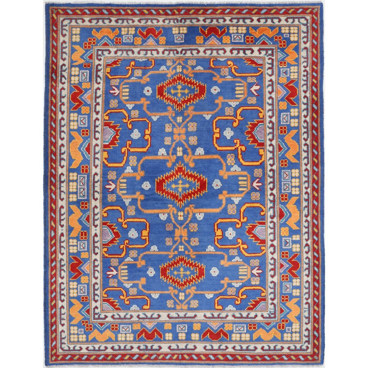 Revival 6x8 Handmade Double Knotted Washable Wool Rug - Colorful