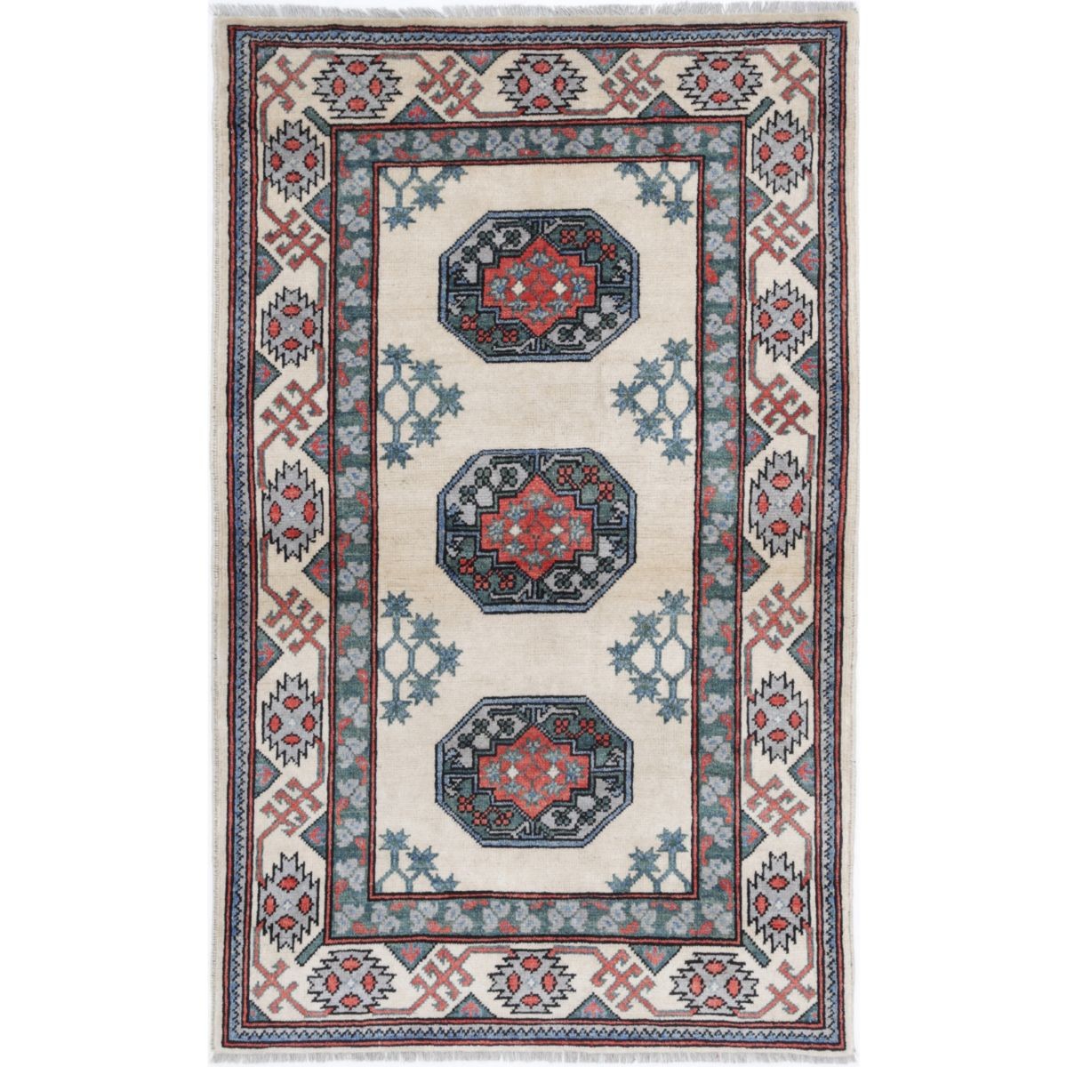 Revival 3x5 Handmade Double Knotted Washable Wool Rug - Colorful