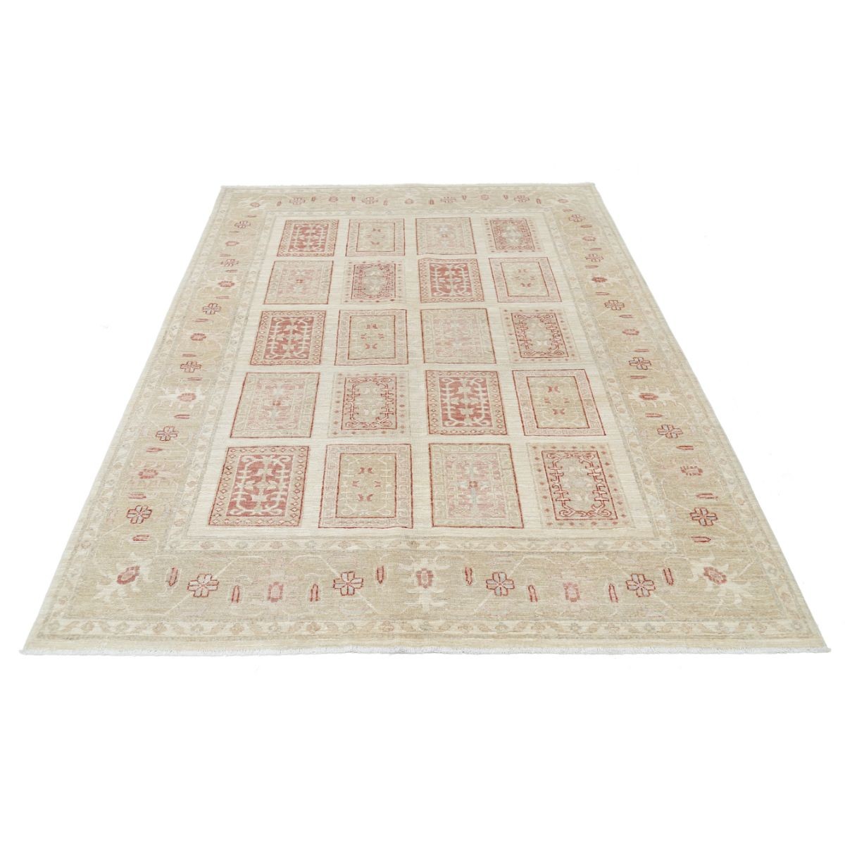 Bakhtiari 6x7 Handmade Double Knotted Washable Wool Rug - Soft Hues