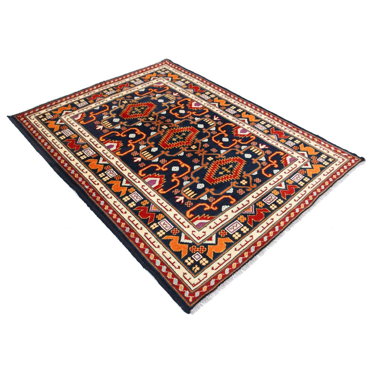 Revival 5x6 Handmade Double Knotted Washable Wool Rug - Colorful