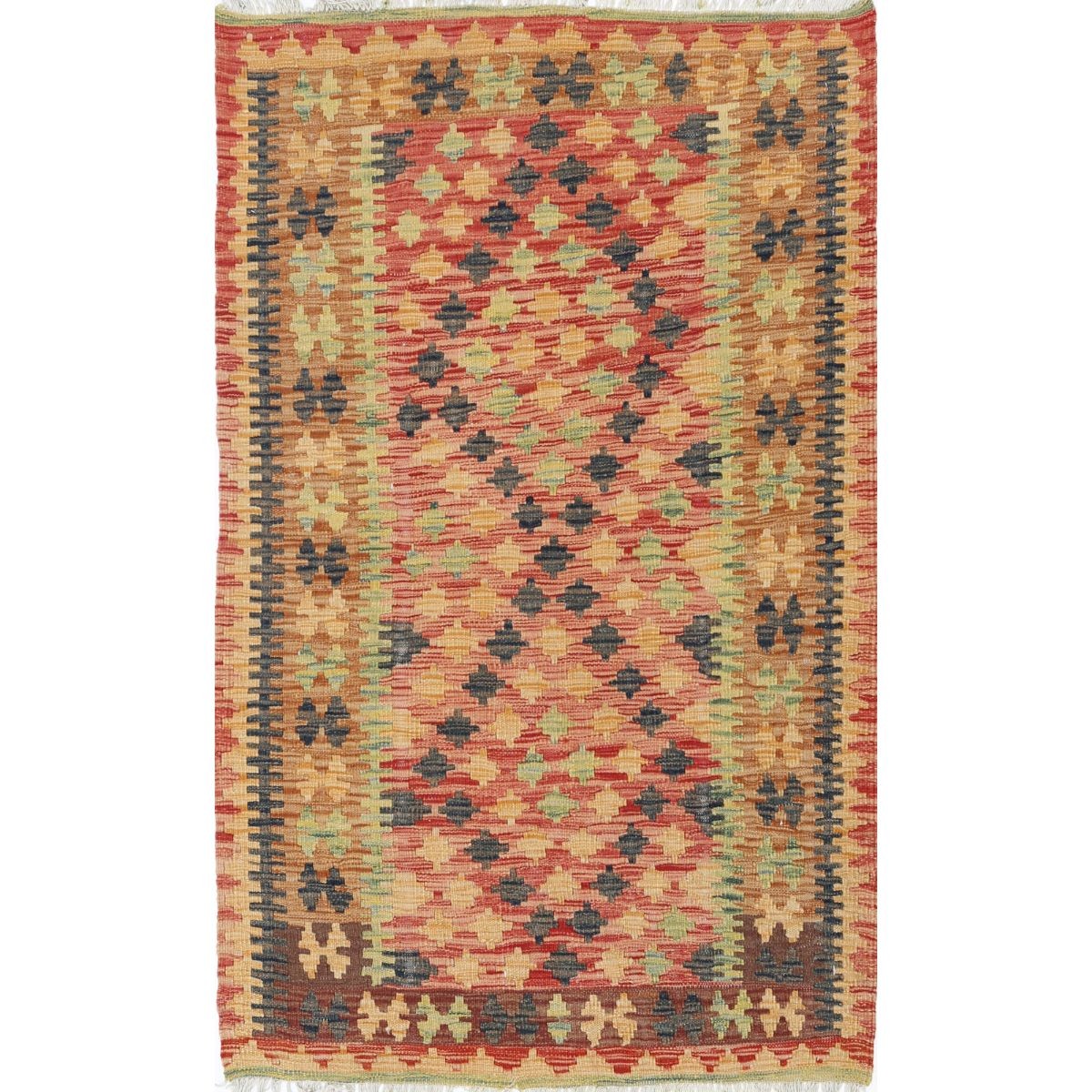 Maimana 3x5 Hand Woven Washable Wool Rug - Colorful