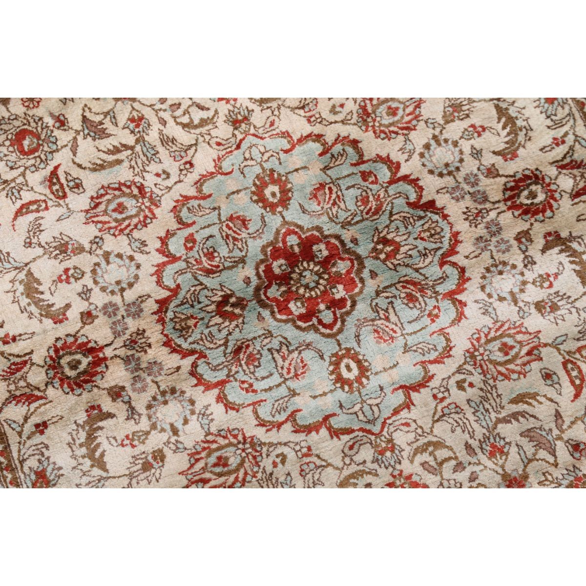 Qum 3x5 Handmade Double Knotted Washable Silk Rug - Colorful