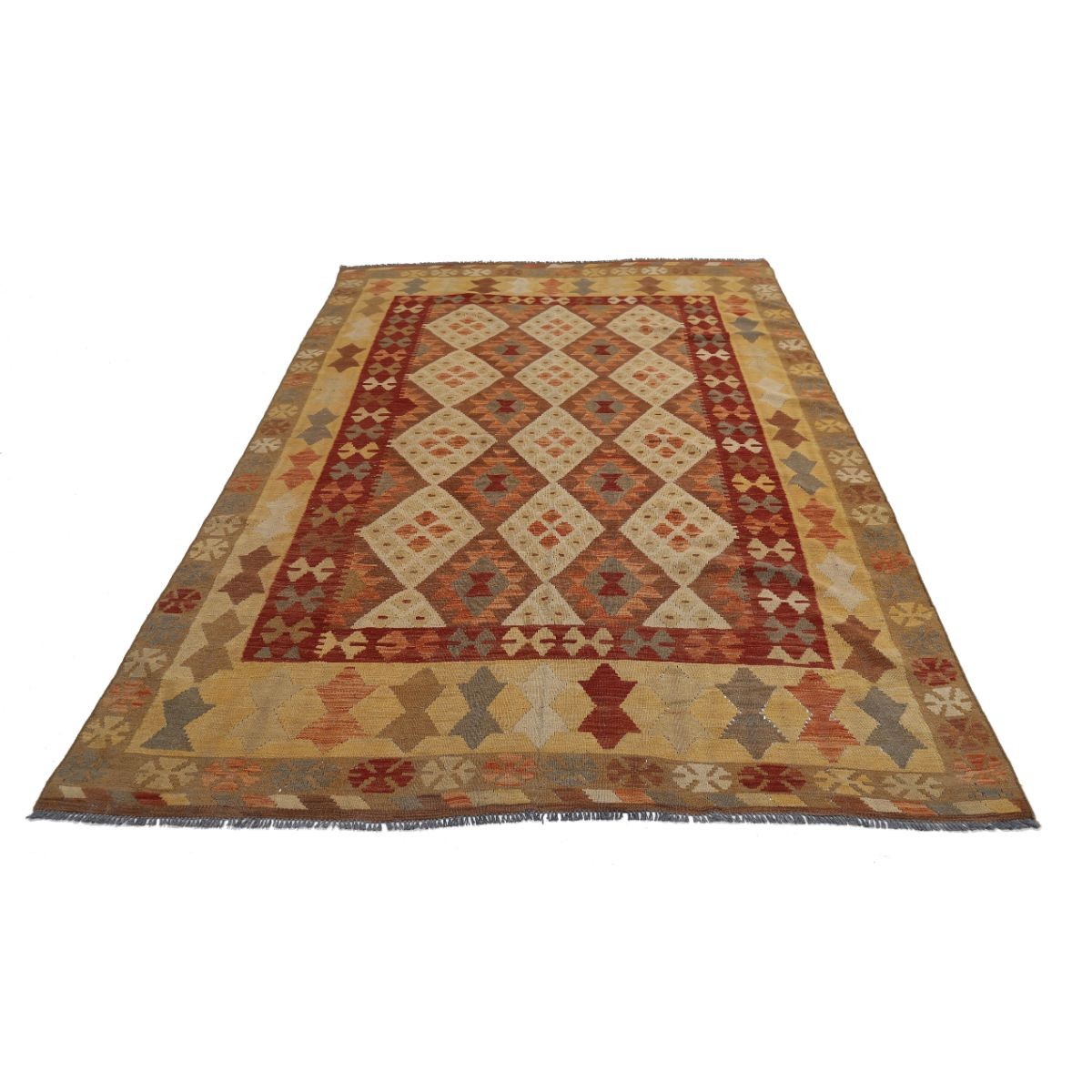 Maimana 6x10 Hand Woven Washable Wool Rug - Colorful