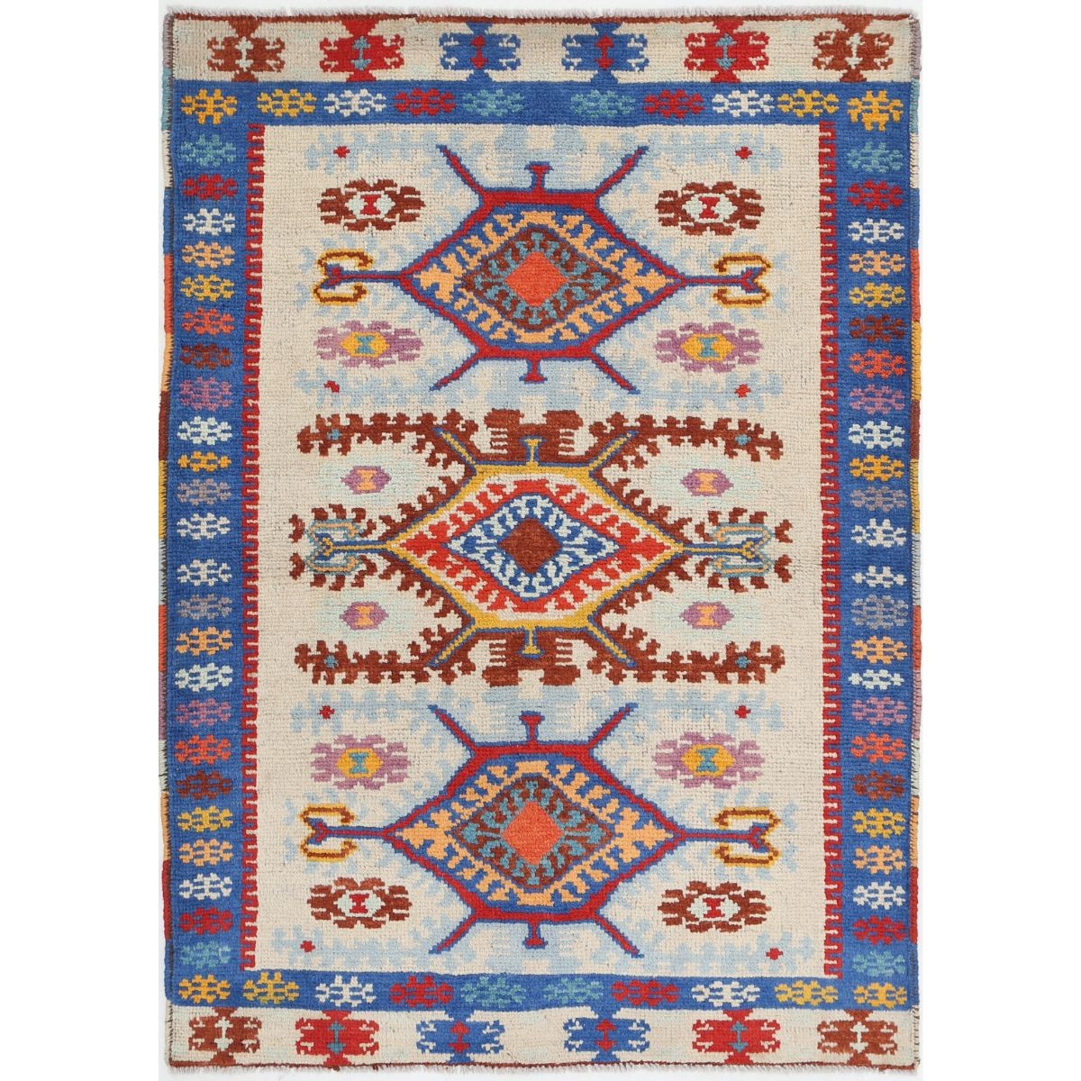 Revival 3x5 Handmade Double Knotted Washable Wool Rug - Colorful