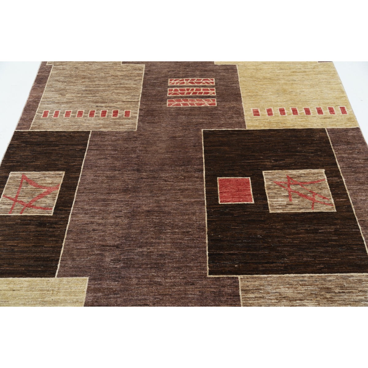 Modcar 6x8 Handmade Double Knotted Washable Wool Rug - Colorful