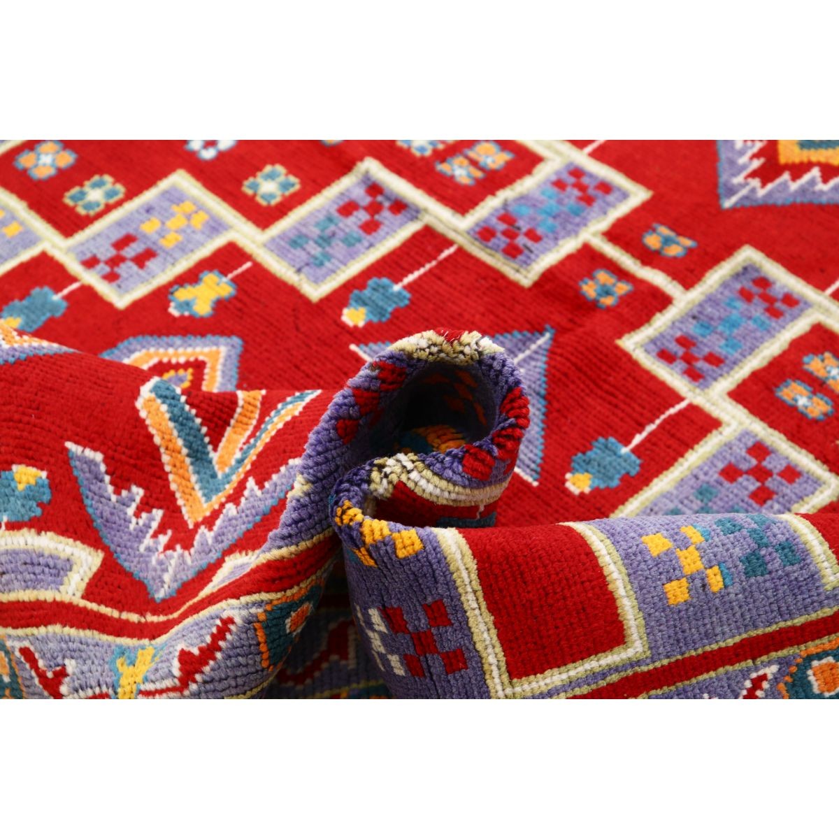 Revival 6x8 Handmade Double Knotted Washable Wool Rug - Colorful
