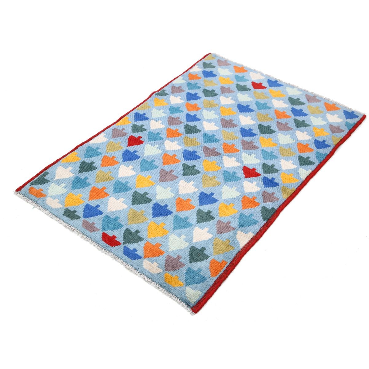 Revival 3x4 Handmade Double Knotted Washable Wool Rug - Colorful