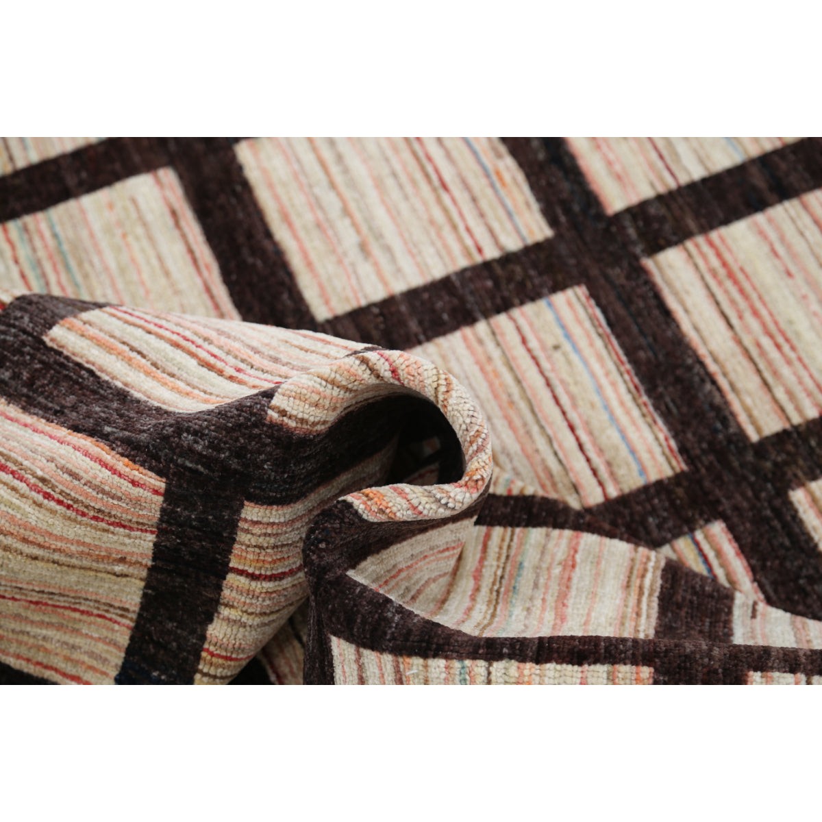Modcar 7x8 Handmade Double Knotted Washable Wool Rug - Colorful