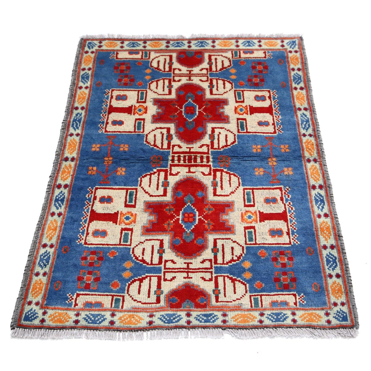 Revival 3x4 Handmade Double Knotted Washable Wool Rug - Colorful