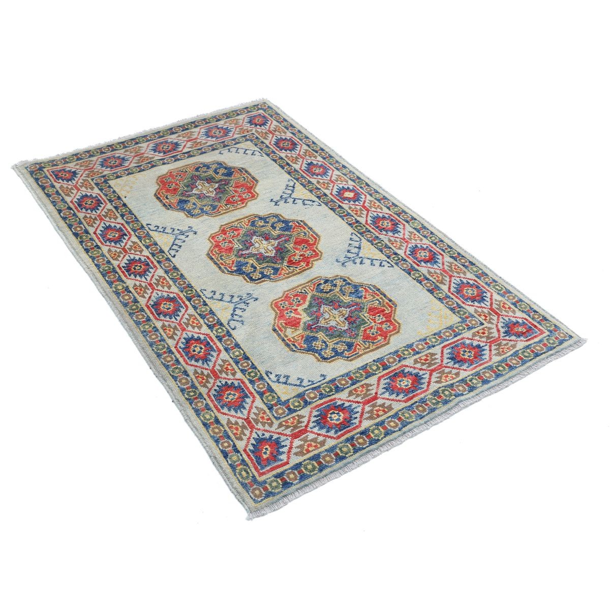 Revival 3x5 Handmade Double Knotted Washable Wool Rug - Colorful