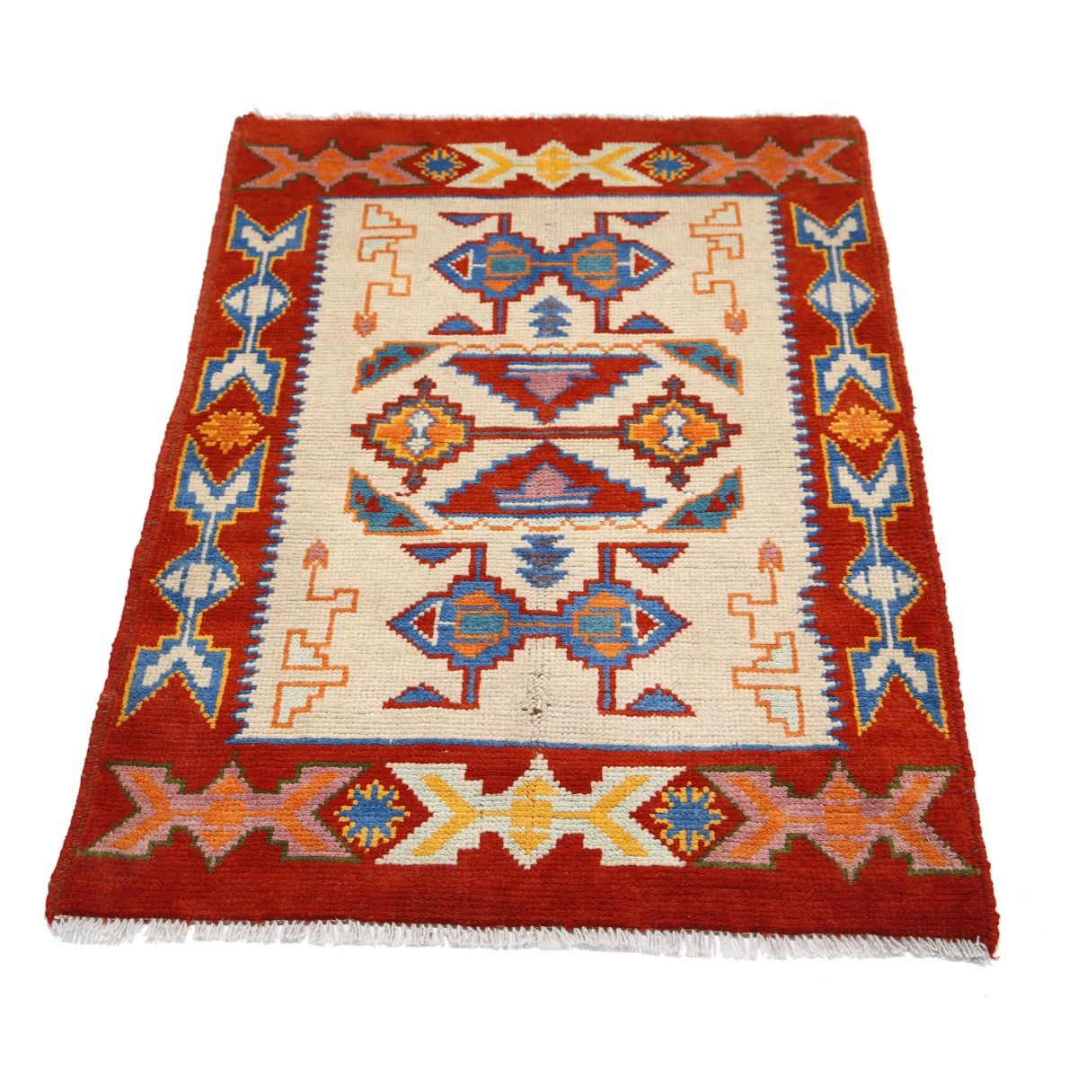 Revival 3x4 Handmade Double Knotted Washable Wool Rug - Colorful