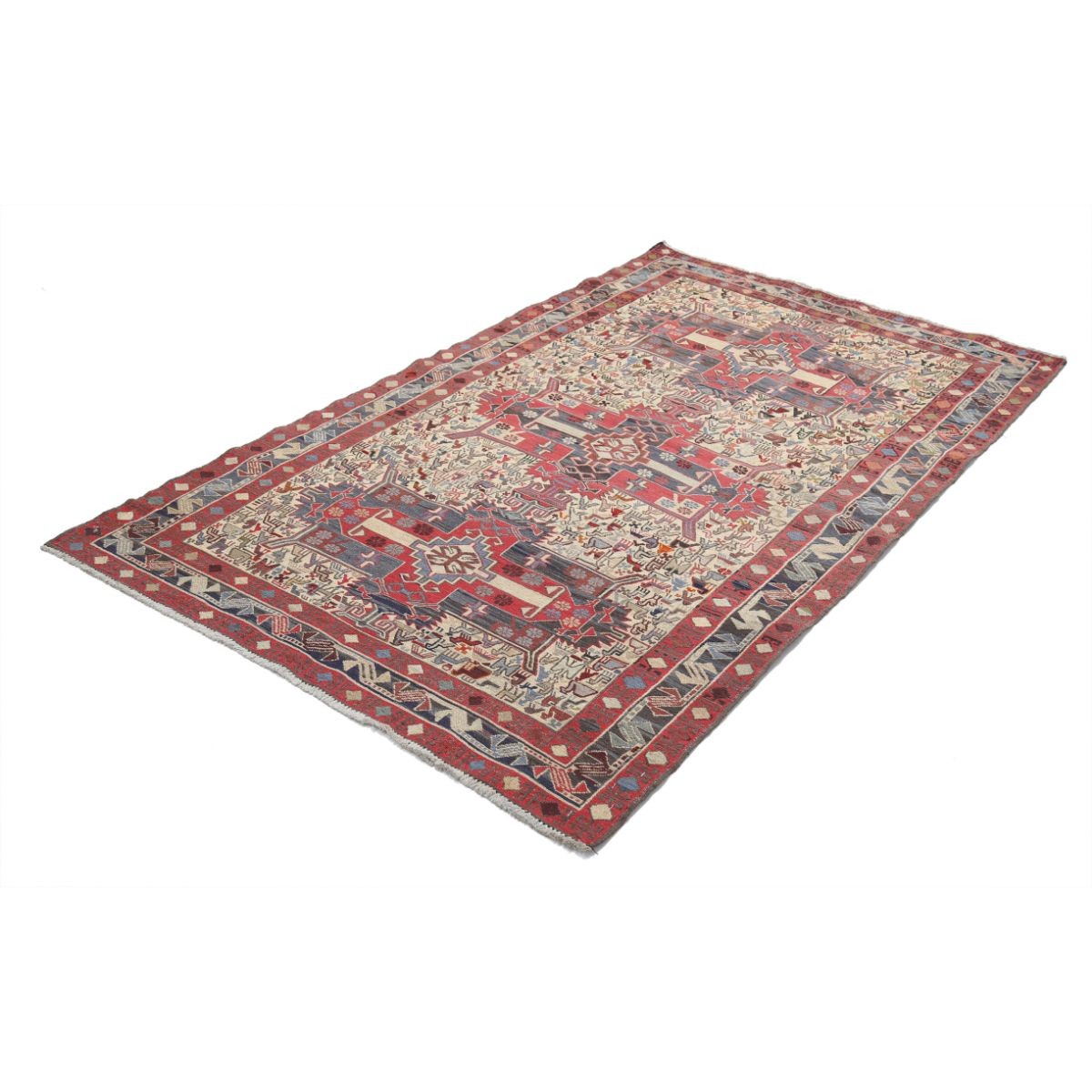 Silki 4x7 Hand Woven Washable Silk Rug - Colorful
