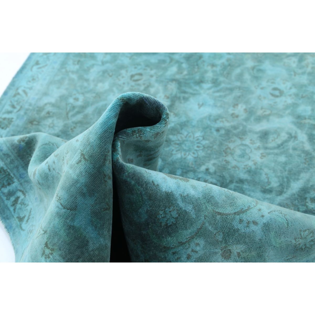 Overdye 4x11 Handmade Double Knotted Washable Wool Runner - Monochormatic