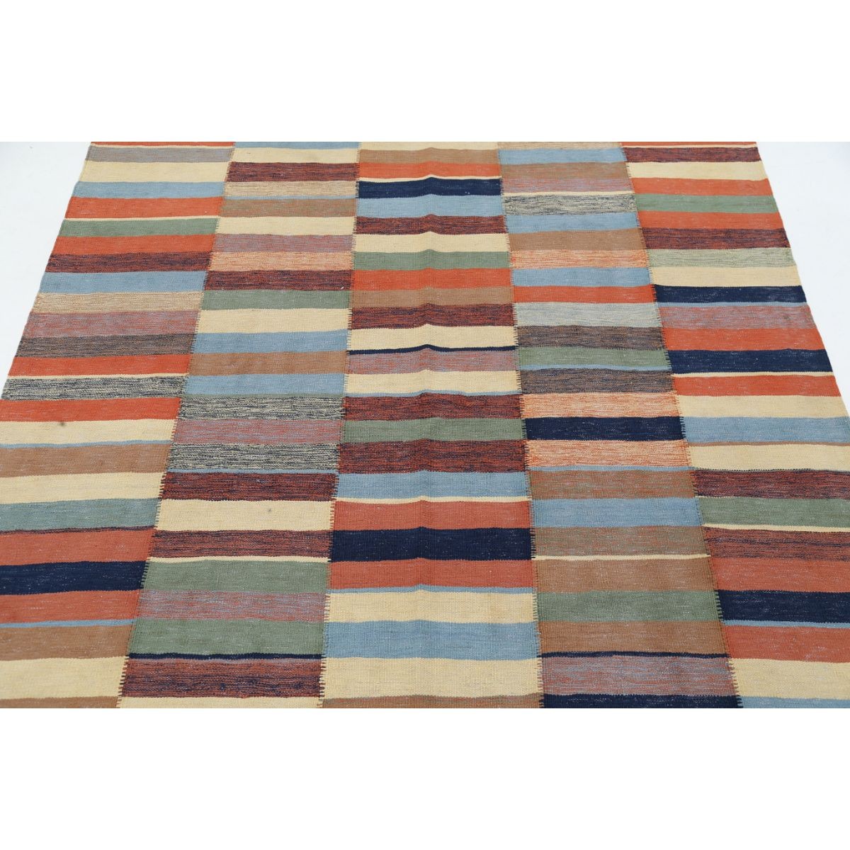 Kafkaas 5x7 Hand Woven Washable Wool Rug - Colorful
