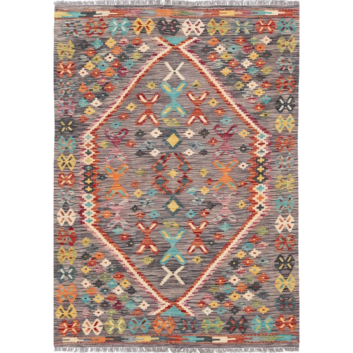 Maimana 4x6 Hand Woven Washable Wool Rug - Colorful